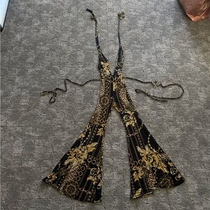 NWT Elegant Black and Gold Jumpsuit